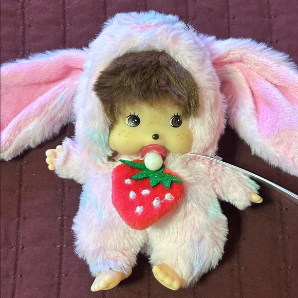 Plush Bunny Doll with Strawberry Accent - Picture 4 of 4